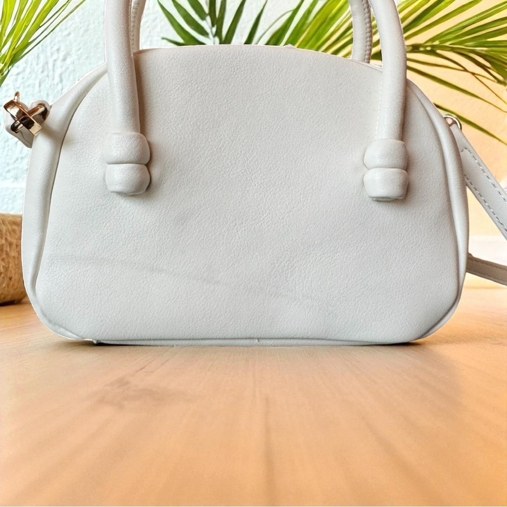 Anthropologie White Mini Top Handle Crossbody Bag – Gold Hardware - Picture 7 of 16
